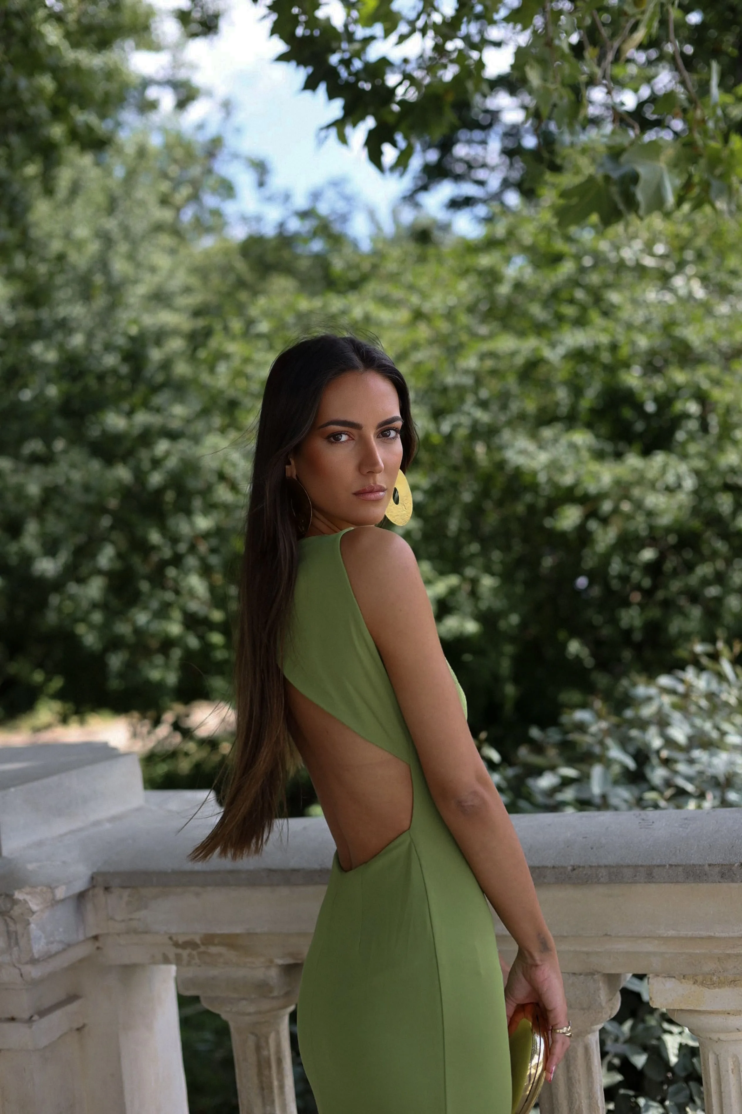 VESTIDO VERDE PISTACHE LONGO
