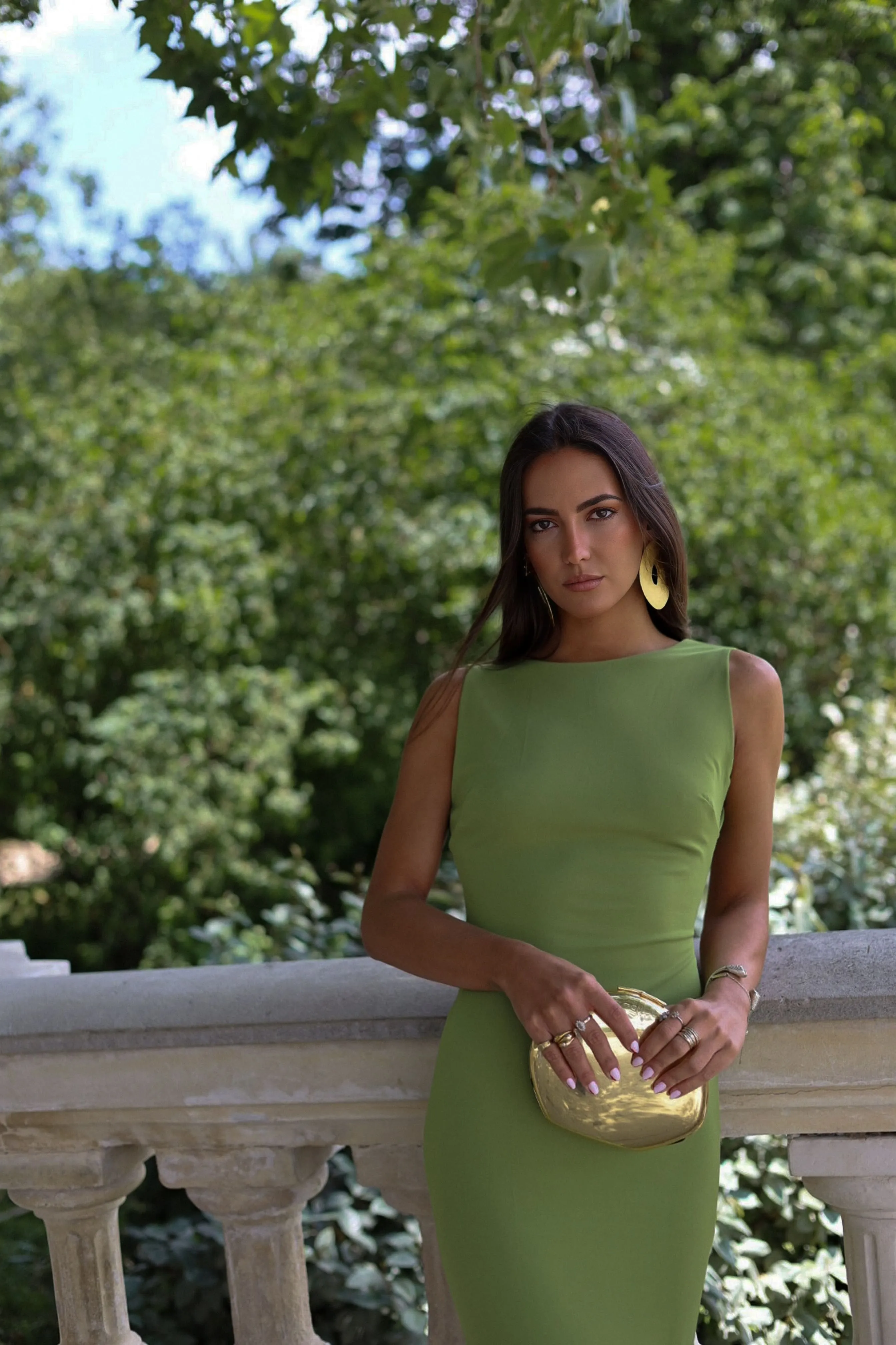 VESTIDO VERDE PISTACHE LONGO